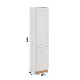 Modernform Cabinet White Shaker 18" W X 84" H X 21" D Vanity Linen Cabinet