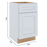 J&K White Shaker S8 Vanity Base Door/Drawer 18" W x 33" H x 21" D