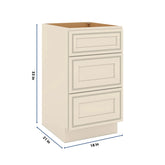 J&K Pearl Glazed H9 Vanity 3 Drawer Base 18" W x 33" H x 21" D