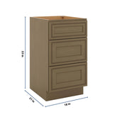 J&K Hazel H8 Vanity 3 Drawer Base 18" W x 33" H x 21" D