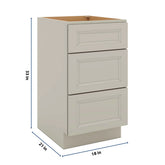 J&K Pebble B6 Vanity 3 Drawer Base 18" W x 33" H x 21" D