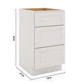 J&K Pure B5 Vanity 3 Drawer Base 18" W x 33" H x 21" D