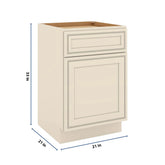 J&K Pearl Glazed H9 Vanity Base Door/Drawer 21" W x 33" H x 21" D