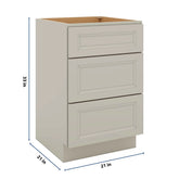 J&K Pebble B6 Vanity 3 Drawer Base 21" W x 33" H x 21" D