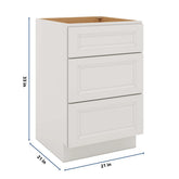 J&K Pure B5 Vanity 3 Drawer Base 21" W x 33" H x 21" D