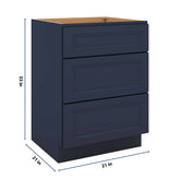 J&K Naval B7 Vanity 3 Drawer Base 24" W x 33" H x 21" D