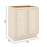 J&K Pearl Glazed H9 Vanity Base FHD 27" W x 33" H x 21" D