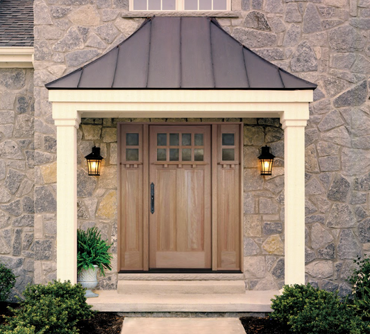 5/9x6/8 Craftsman Single with Sidelights Mahogany Pre-Hung Door