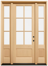 5/9x8/0 Exterior Mahogany Door 6 Lite with Sidelights
