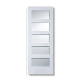 Shaker 5-Lite Frosted Glass Solid Core Primed MDF Interior Door Slab