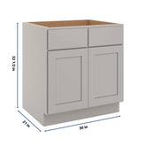 CNC Luxor Misty Grey 30" W Removable Vanity Base Cabinet
