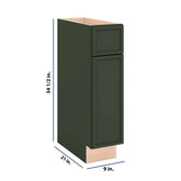 Modernform Cabinet Slim Sage Green 09" W X 34 1/2" H X 21" D Base 1 Door/1 Drawer