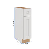Modernform Cabinet White Shaker 09" W X 34 1/2" H X 21" D Base 1 Door/1 Drawer