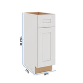 Modernform Cabinet White Shaker 12" W X 34 1/2" H X 21" D Base 1 Door/1 Drawer