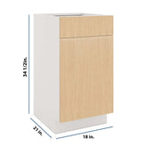 Modernform Cabinet Natural Oak 18" W X 34 1/2" H X 21" D Base 1 Door/1 Drawer