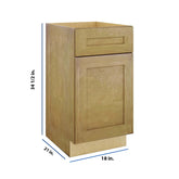 Modernform Cabinet Natural Shaker 18" W X 34 1/2" H X 21" D Base 1 Door/1 Drawer
