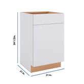 Modernform Cabinet Matte White 21" W X 34 1/2" H X 21" D Base 1 Door/1 Drawer