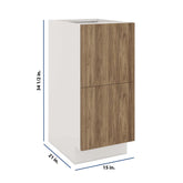 Modernform Cabinet Walnut 15" W X 34 1/2" H X 21" D Vanity Base with 2 Drawers
