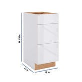 Modernform Cabinet Gloss White 15" W X 34 1/2" H X 21" D Vanity Base with 3 Drawers