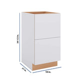 Modernform Cabinet Matte White 18" W X 34 1/2" H X 21" D Vanity Base with 2 Drawers