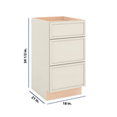 Modernform Cabinet Slim Dove White 18" W X 34 1/2" H X 21" D Vanity Base with 3 Drawers