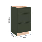 Modernform Cabinet Slim Sage Green 18" W X 34 1/2" H X 21" D Vanity Base with 3 Drawers