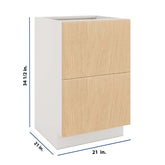 Modernform Cabinet Natural Oak 21" W X 34 1/2" H X 21" D Vanity Base with 2 Drawers