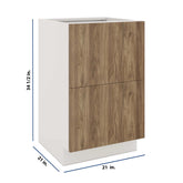 Modernform Cabinet Walnut 21" W X 34 1/2" H X 21" D Vanity Base with 2 Drawers