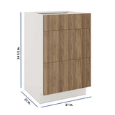 Modernform Cabinet Walnut 21" W X 34 1/2" H X 21" D Vanity Base with 3 Drawers