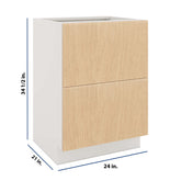 Modernform Cabinet Natural Oak 24" W X 34 1/2" H X 21" D Vanity Base with 2 Drawers