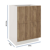 Modernform Cabinet Walnut 24" W X 34 1/2" H X 21" D Vanity Base with 2 Drawers