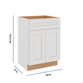 Modernform Cabinet White Shaker 24" W X 34 1/2" H X 21" D Sink Base 2 Doors/1 False Front