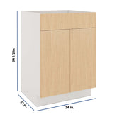 Modernform Cabinet Natural Oak 24" W X 34 1/2" H X 21" D Vanity Sink Base 2 Doors/1 False Front
