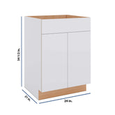 Modernform Cabinet Matte White 24" W X 34 1/2" H X 21" D Vanity Sink Base 2 Doors/1 False Front