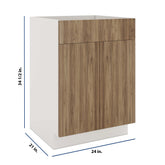 Modernform Cabinet Walnut 24" W X 34 1/2" H X 21" D Vanity Sink Base 2 Doors/1 False Front