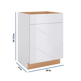Modernform Cabinet Gloss White 24" W X 34 1/2" H X 21" D Vanity Sink Base 1 Doors/1 False Front