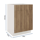 Modernform Cabinet Walnut 24" W X 34 1/2" H X 21" D Vanity Sink Base 1 Doors/1 False Front