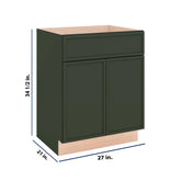 Modernform Cabinet Slim Sage Green 27" W X 34 1/2" H X 21" D Sink Base 2 Doors/1 False Front