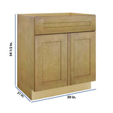 Modernform Cabinet Natural Shaker 30" W X 34 1/2" H X 21" D Sink Base 2 Doors/1 False Front