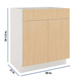 Modernform Cabinet Natural Oak 30" W X 34 1/2" H X 21" D Vanity Sink Base 2 Doors/1 False Front