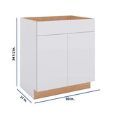 Modernform Cabinet Matte White 30" W X 34 1/2" H X 21" D Vanity Sink Base 2 Doors/1 False Front