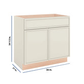 Modernform Cabinet Slim Dove White 36" W X 34 1/2" H X 21" D Sink Base 2 Doors/1 False Front