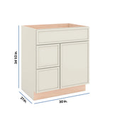 Modernform Cabinet Slim Dove White 30" W X 34 1/2" H X 21" D Combo Cabinet w/2 Drawers