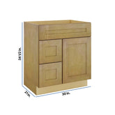 Modernform Cabinet Natural Shaker 30" W X 34 1/2" H X 21" D Combo Cabinet w/2 Tub Drawers