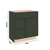 Modernform Cabinet Slim Sage Green 30" W X 34 1/2" H X 21" D Combo Cabinet w/2 Drawers