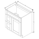 Fabuwood Allure Onyx Cobblestone  30"W Vanity Combo Single Sink w/ 1 Door And 2 Drawers