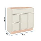 Modernform Cabinet Slim Dove White 36" W X 34 1/2" H X 21" D Combo Cabinet w/2 Drawers