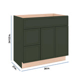 Modernform Cabinet Slim Sage Green 36" W X 34 1/2" H X 21" D Combo Cabinet w/2 Drawers