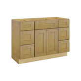 Modernform Cabinet Natural Shaker 48" W X 34 1/2" H X 21" D Combo Cabinet 2 Doors/6 Drawers/1 False Front