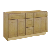 Modernform Cabinet Natural Shaker 60" W X 34 1/2" H X 21" D Combo Cabinet 4 Doors/3 Drawers/2 False Front